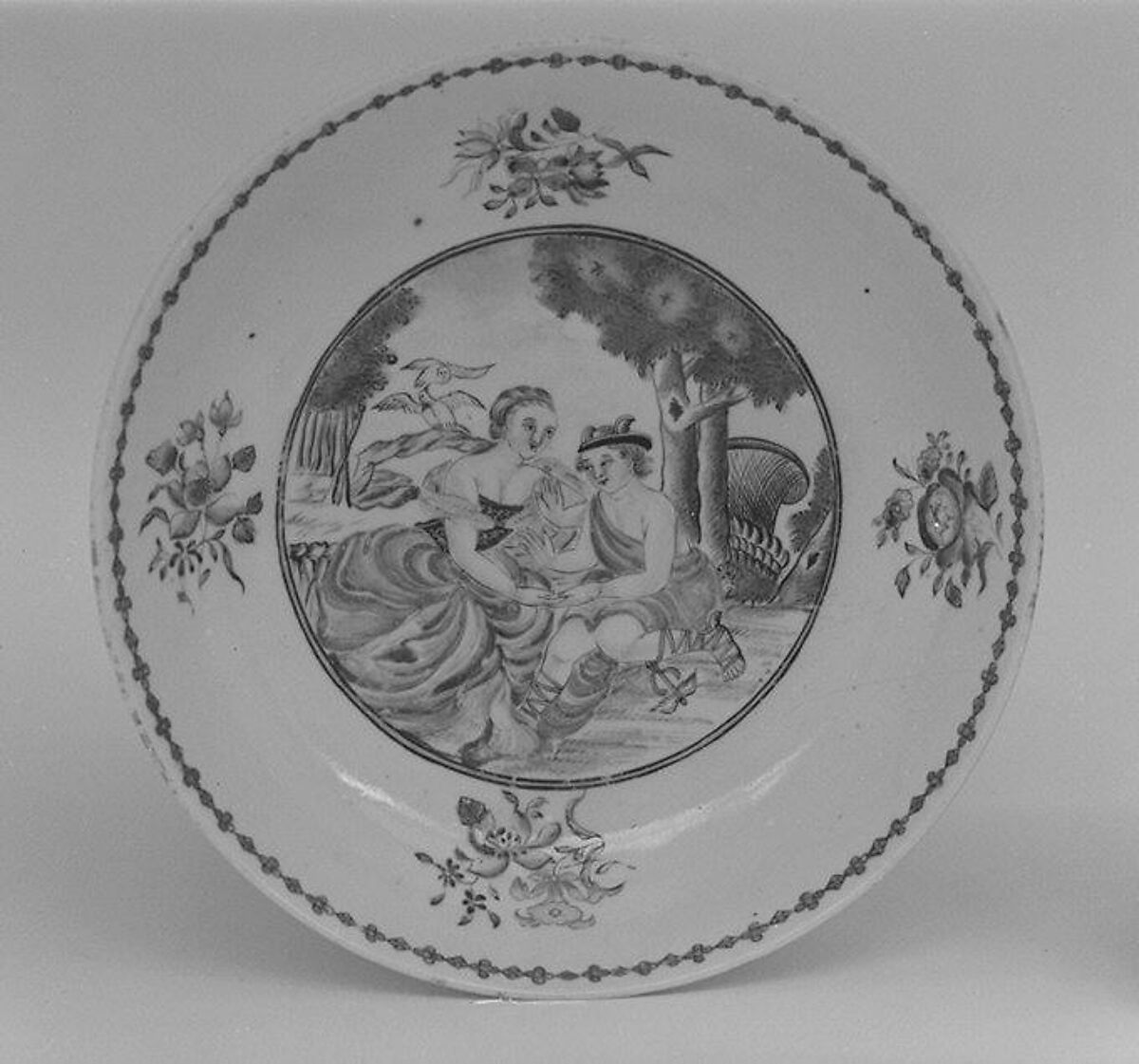 Saucer (part of a service), Hard-paste porcelain, Chinese, for Continental European market 