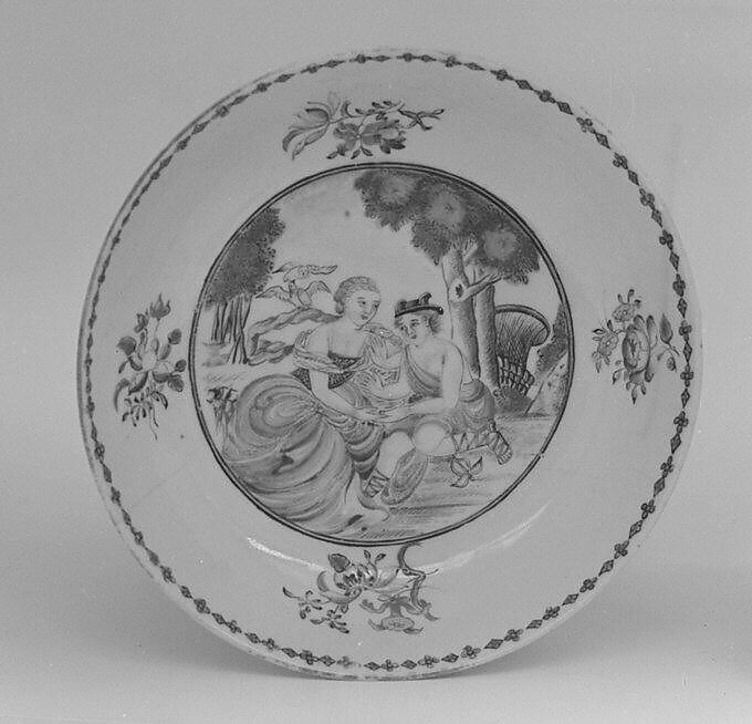 Saucer (part of a service), Hard-paste porcelain, Chinese, for Continental European market 