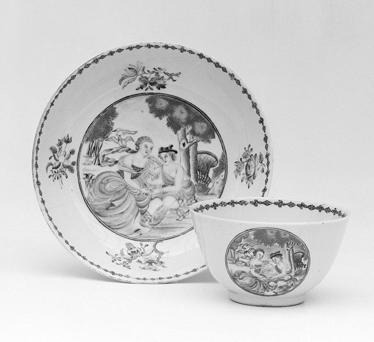 Saucer (part of a service), Hard-paste porcelain, Chinese, for Continental European market
