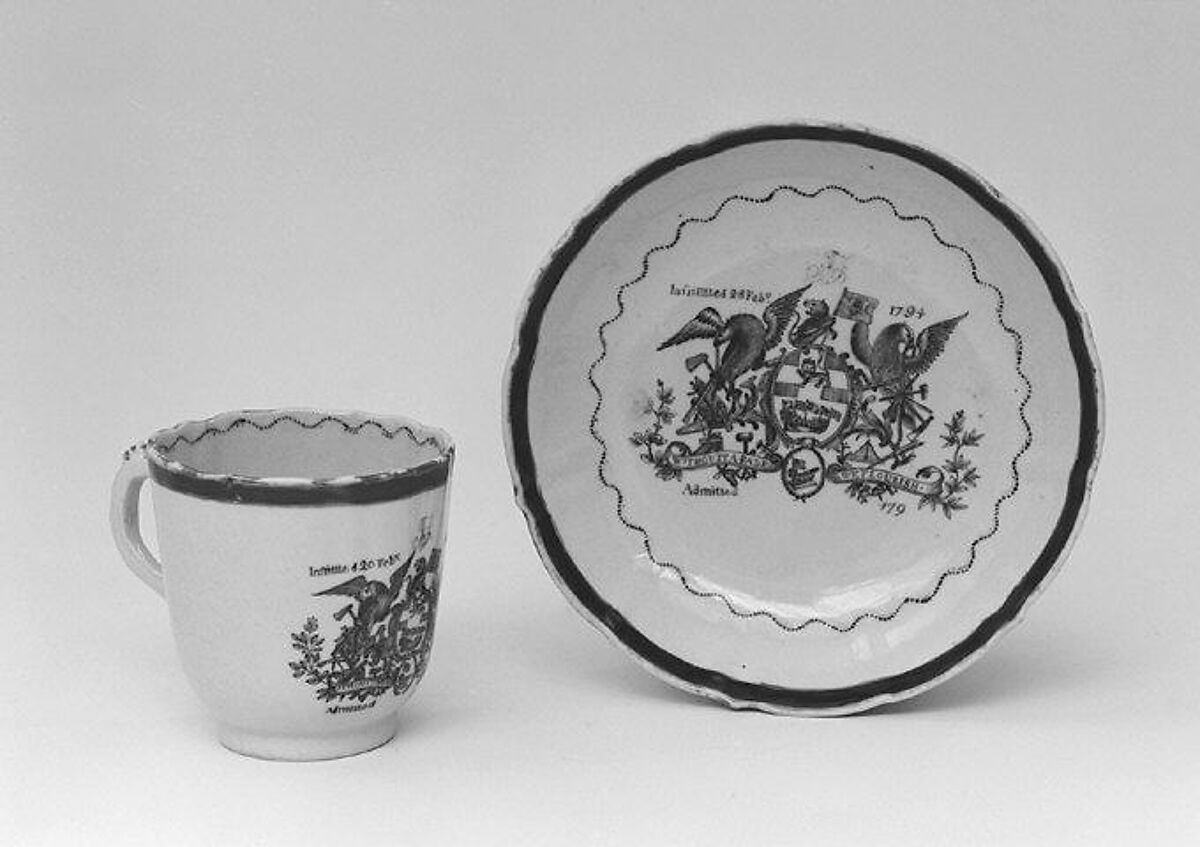 Cup (part of a service), Hard-paste porcelain, Chinese, for British market