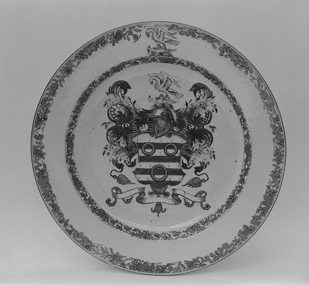 Plate, Hard-paste porcelain, Chinese, for British market 