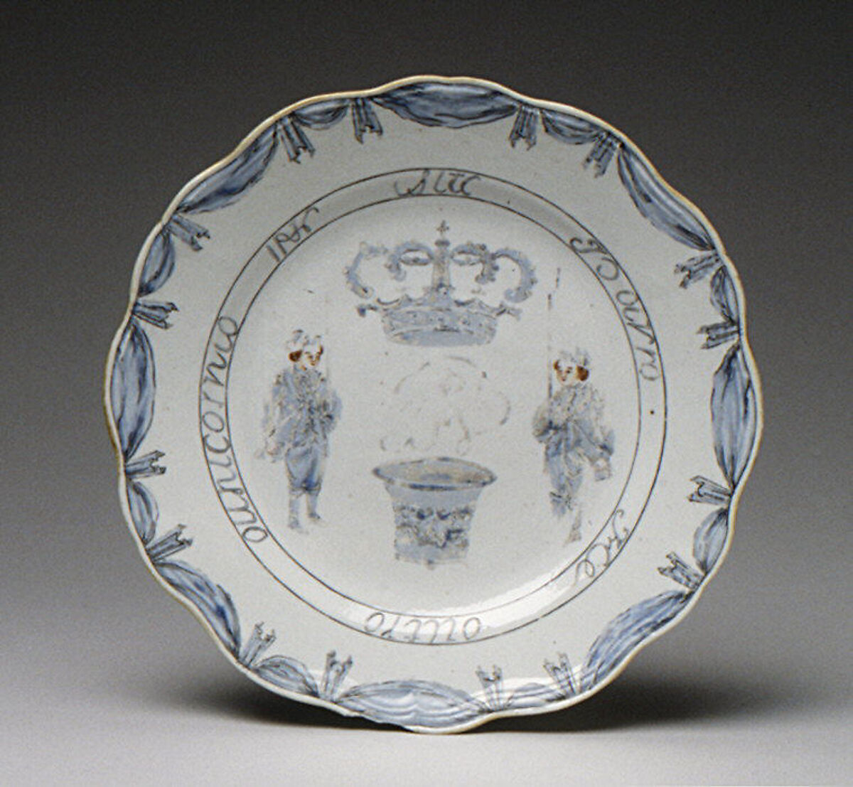 Plate, Hard-paste porcelain, Chinese, for Portuguese market 