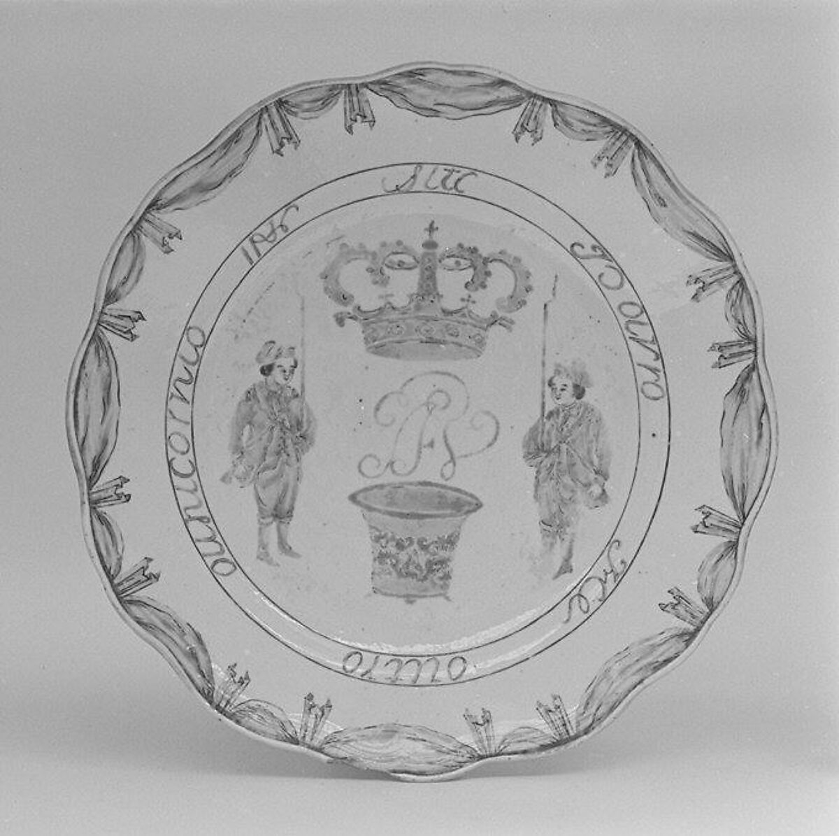 Plate, Hard-paste porcelain, Chinese, for Portuguese market