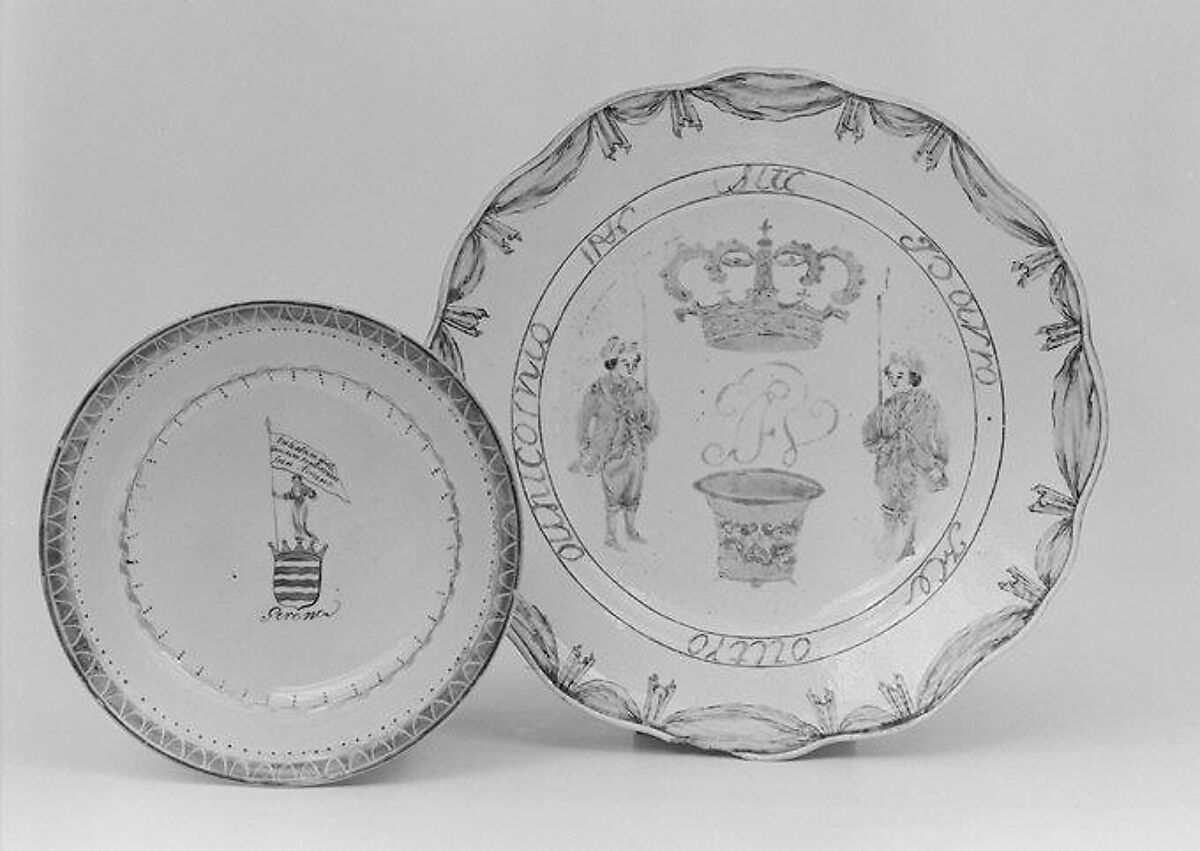 Plate, Hard-paste porcelain, Chinese, for Portuguese market