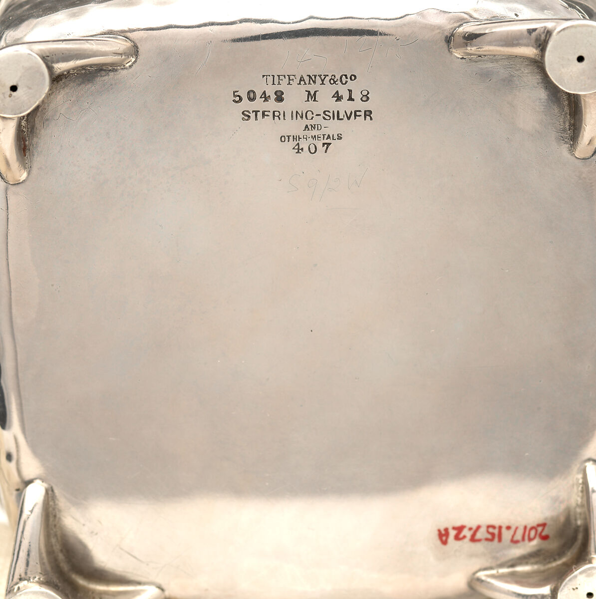 Sugar bowl, Tiffany &amp; Co. (1837–present), silver, copper, and jade, American