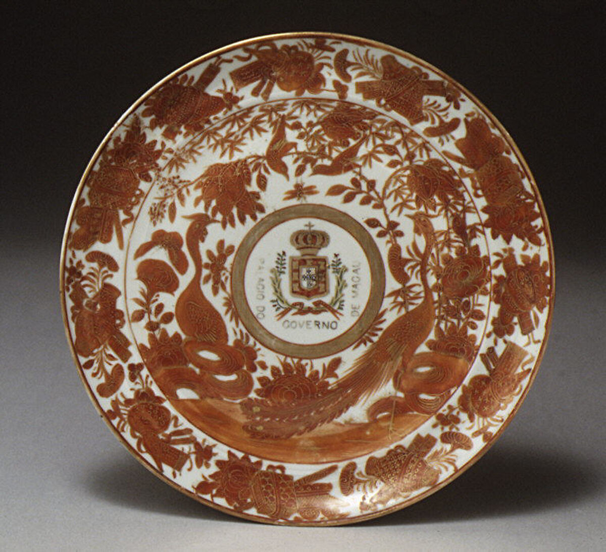 Plate, Hard-paste porcelain, Chinese, for Portuguese market 