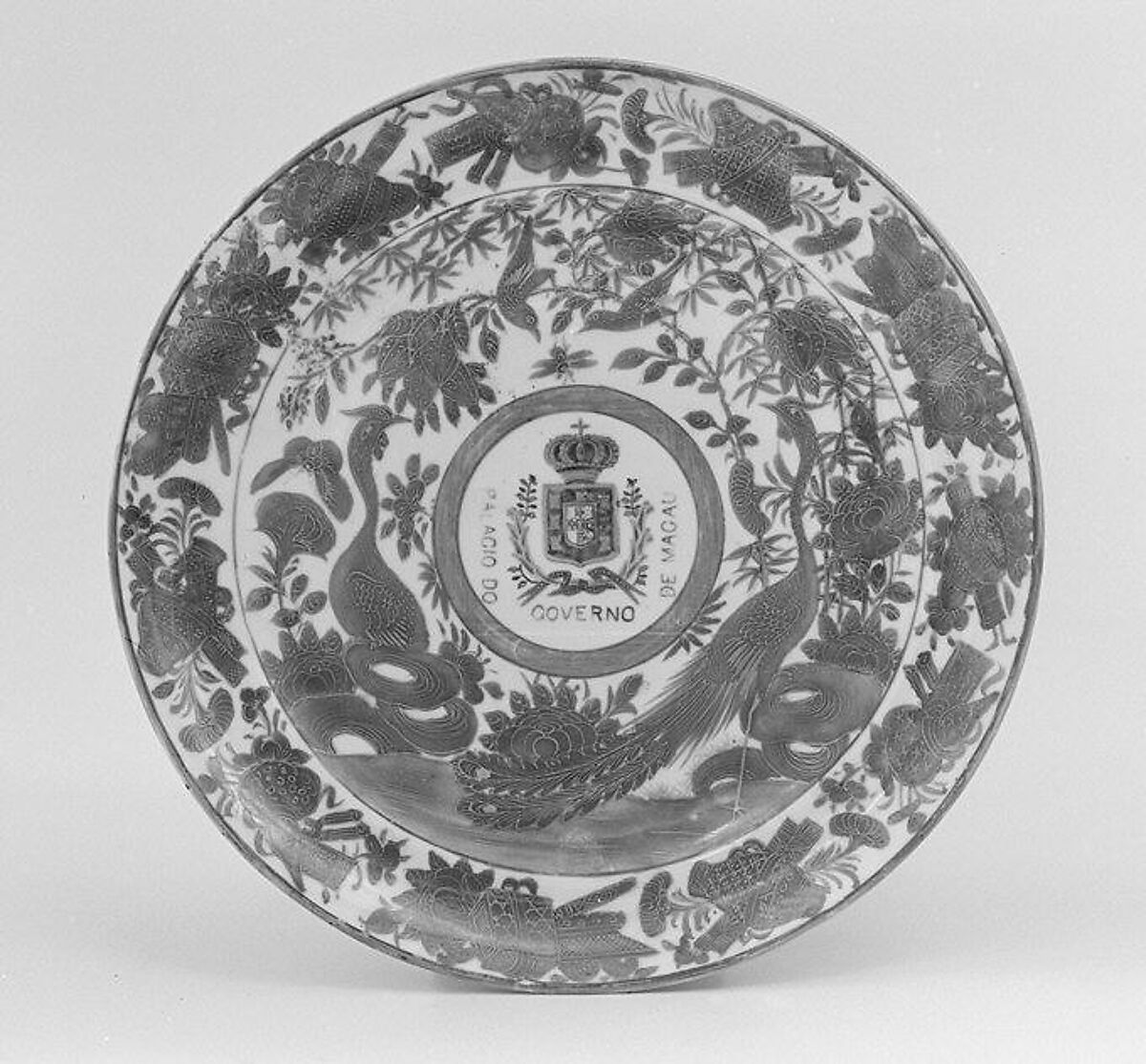 Plate, Hard-paste porcelain, Chinese, for Portuguese market