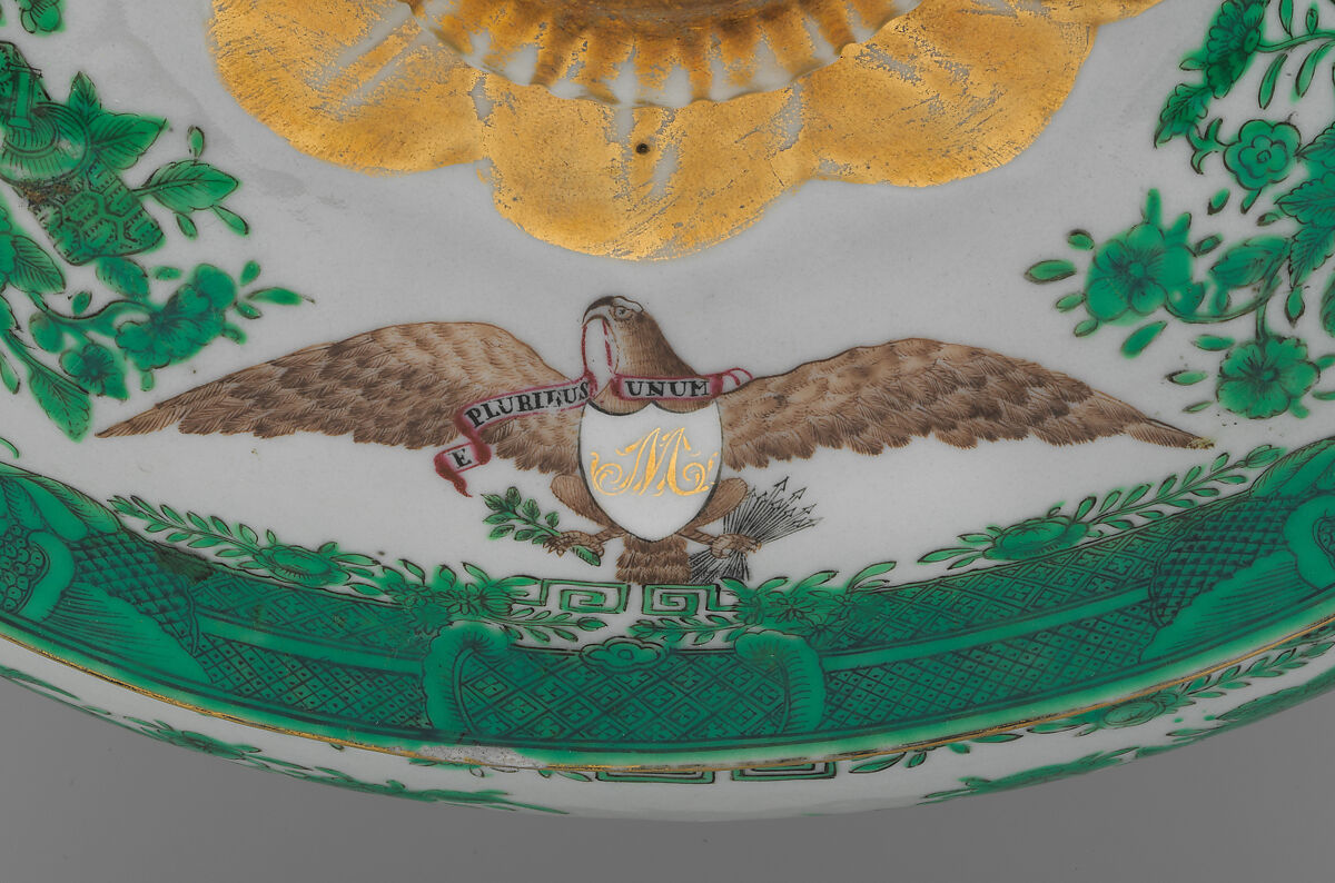 Tureen with cover (part of a service), Hard-paste porcelain, Chinese, for American market