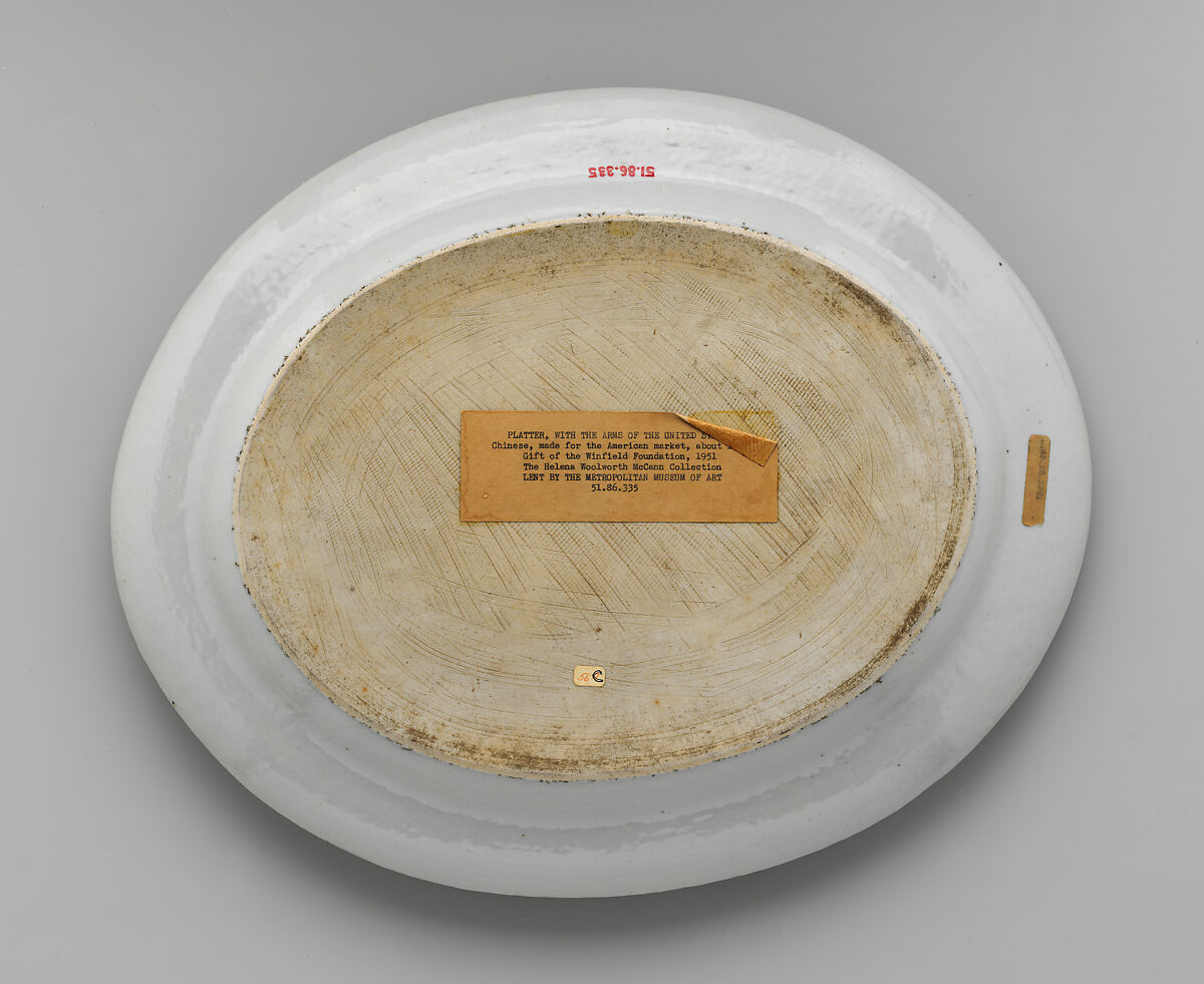 Platter (part of a service), Hard-paste porcelain, Chinese, for American market
