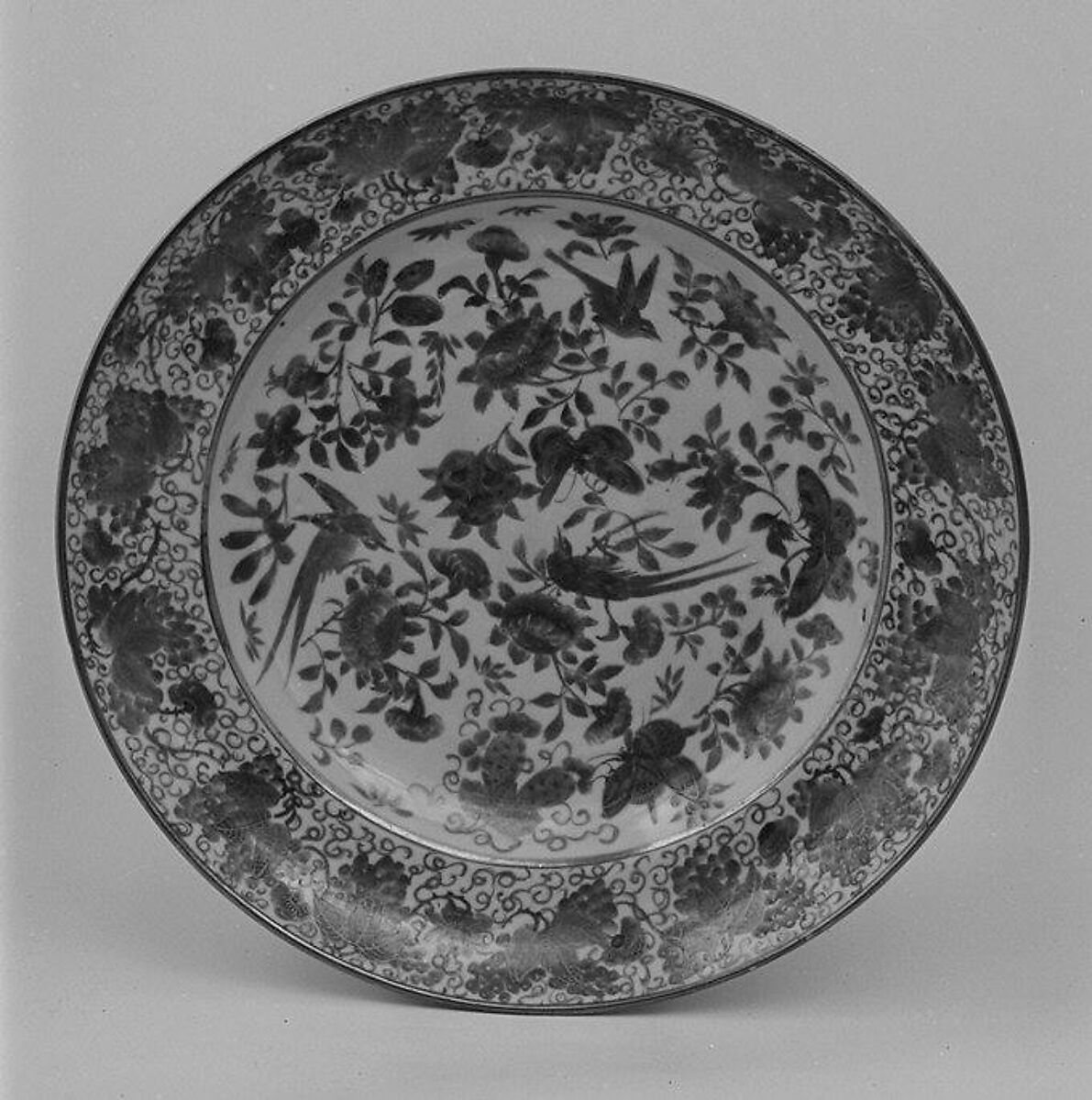 Soup plate, Hard-paste porcelain, Chinese, probably for American market 
