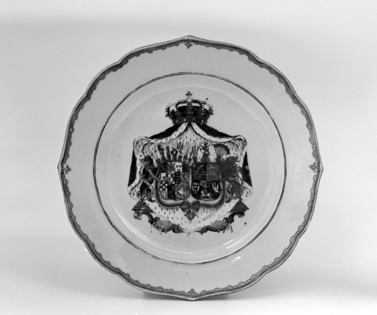 Plate, Hard-paste porcelain, Chinese, for German market