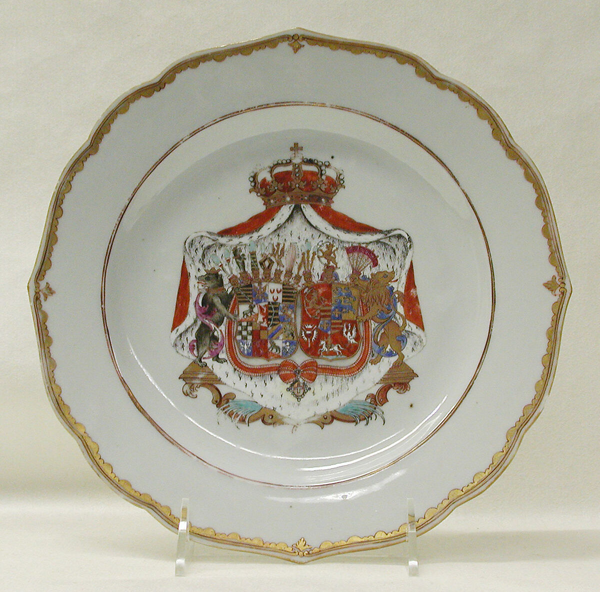 Plate, Hard-paste porcelain, Chinese, for German market 