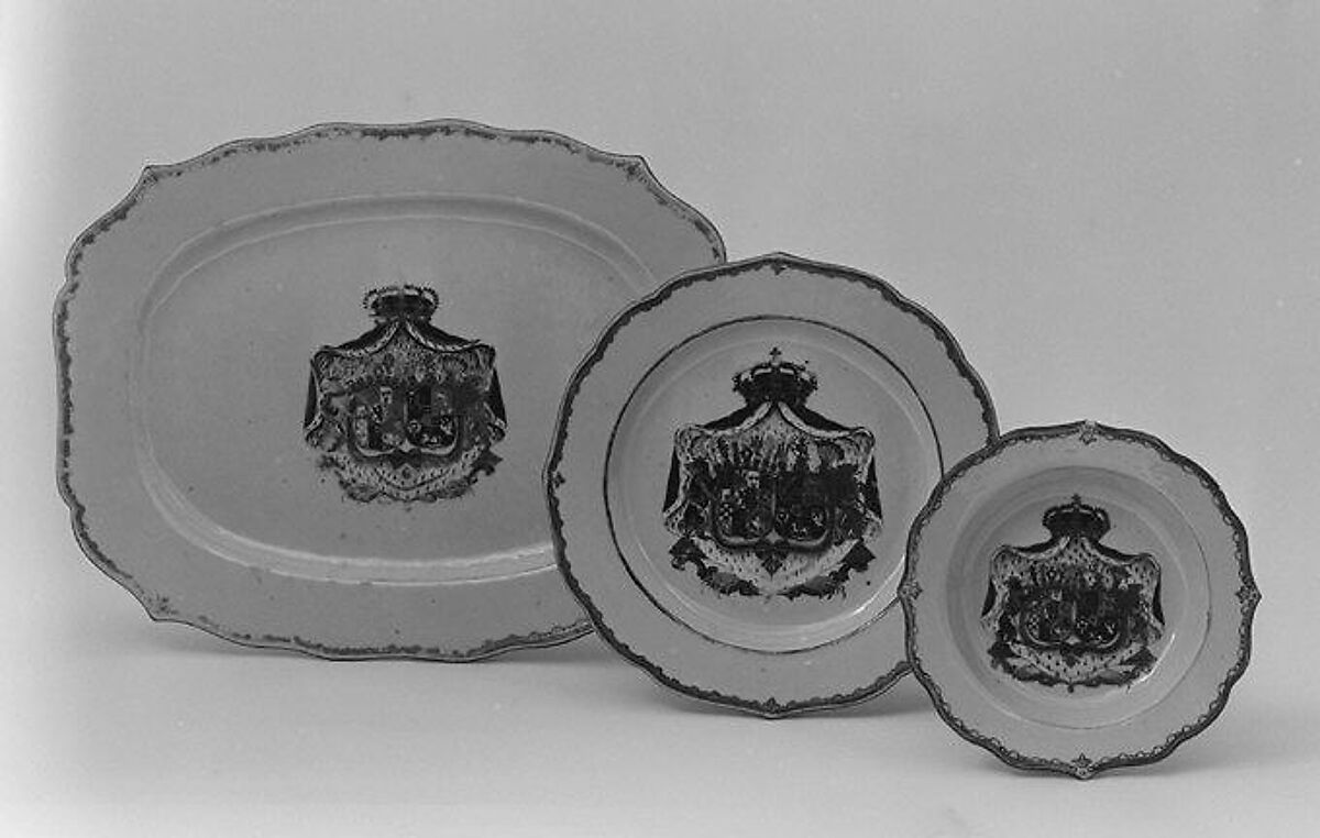 Dish (part of a service), Hard-paste porcelain, Chinese, for German market