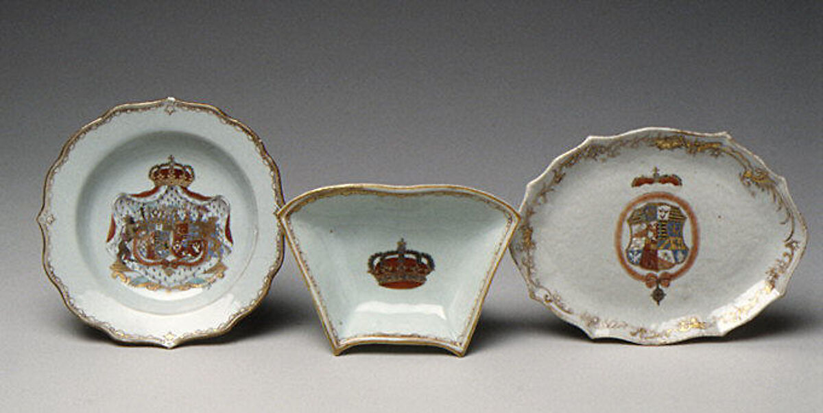 Dish (part of a service), Hard-paste porcelain, Chinese, for German market