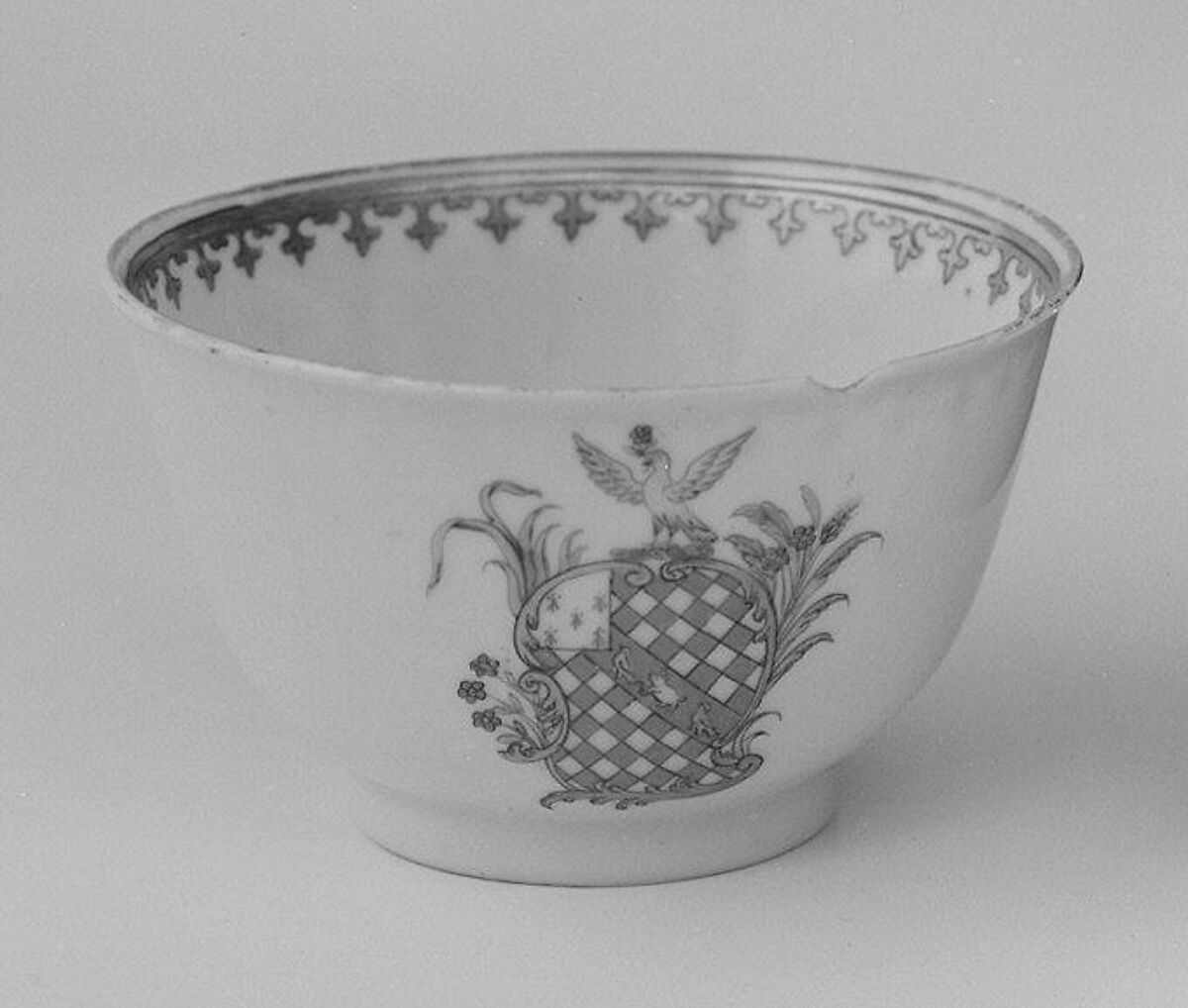 Tea cup, Hard-paste porcelain, Chinese, possibly for Continental European market 