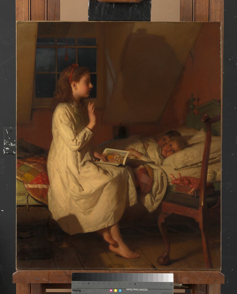 Story of Golden Locks, Seymour Joseph Guy (American (born England), London 1824–1910 New York), Oil on canvas, American 