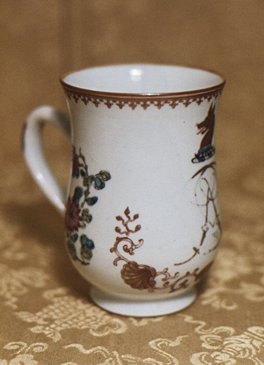 Mug, Hard-paste porcelain, Chinese, for British market 