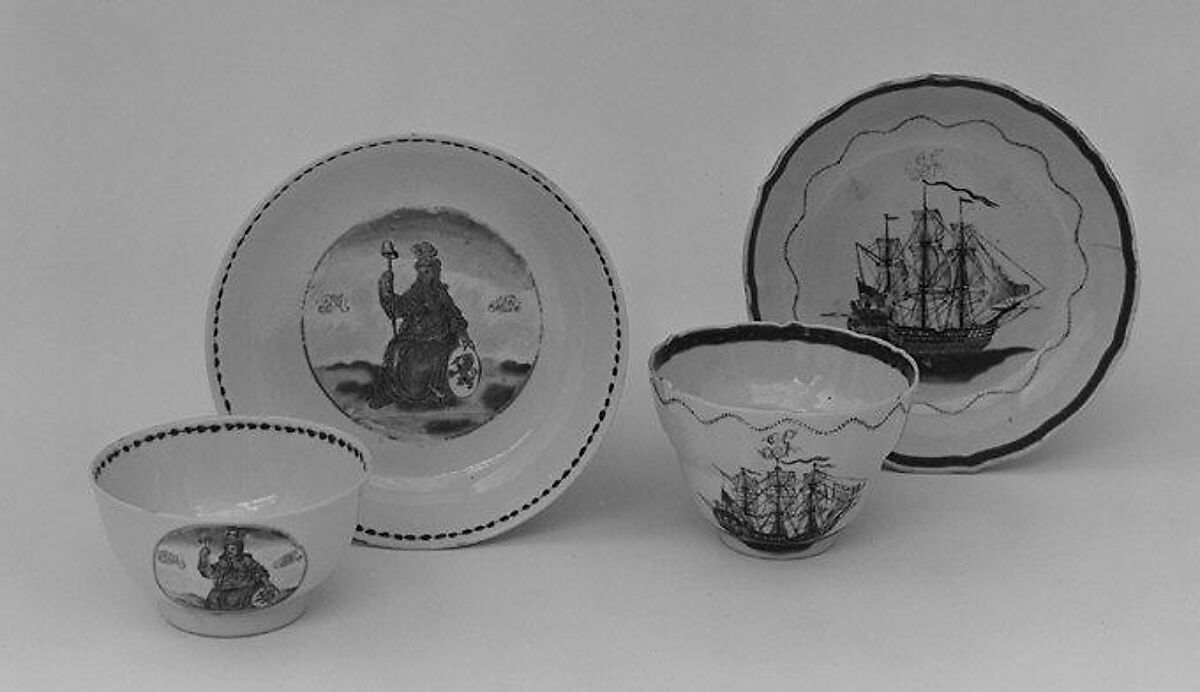 Saucer, Hard-paste porcelain, Chinese, for Dutch market