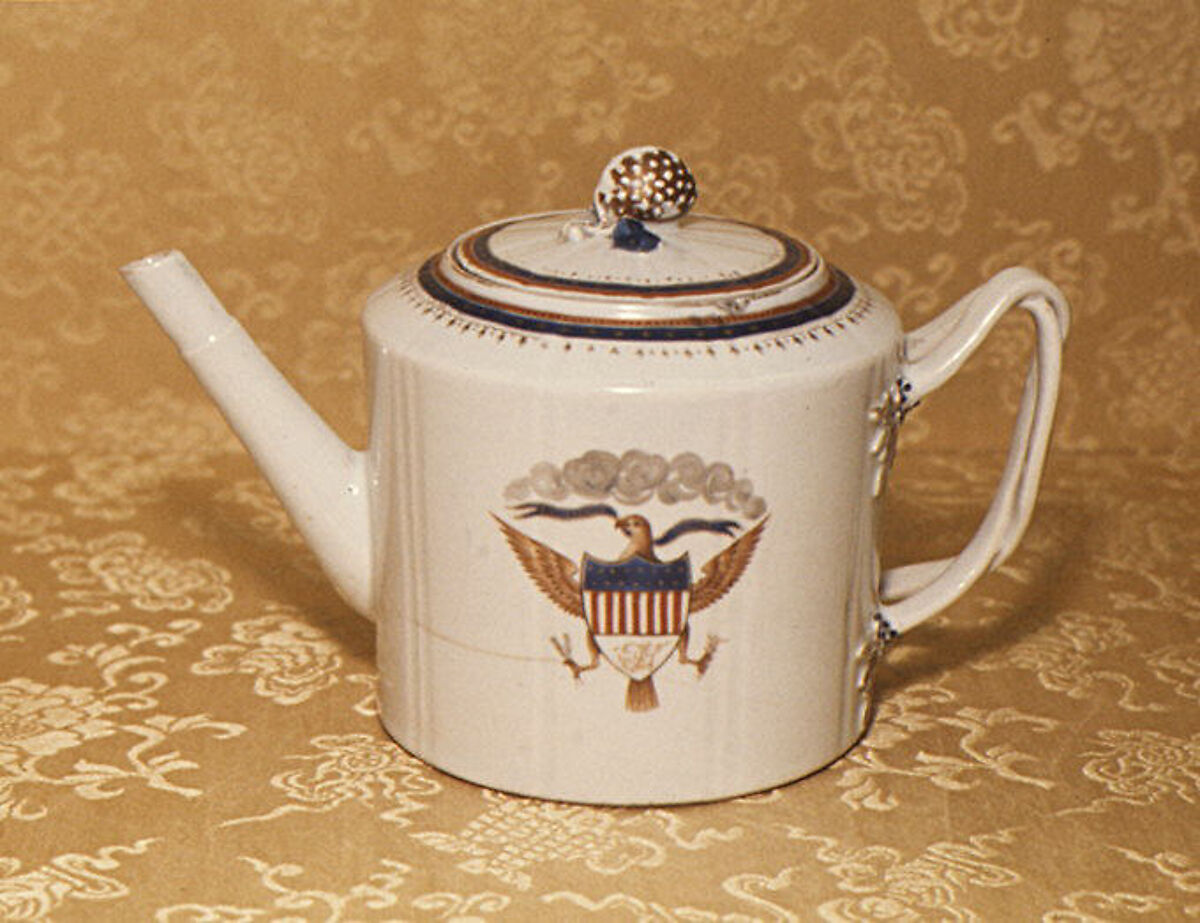 Teapot, Hard-paste porcelain, Chinese, for American market 