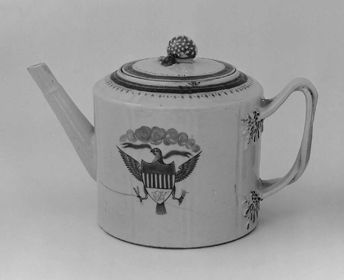 Teapot, Hard-paste porcelain, Chinese, for American market
