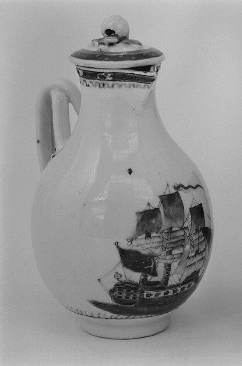Hot milk jug, Hard-paste porcelain, Chinese, possibly for American market 