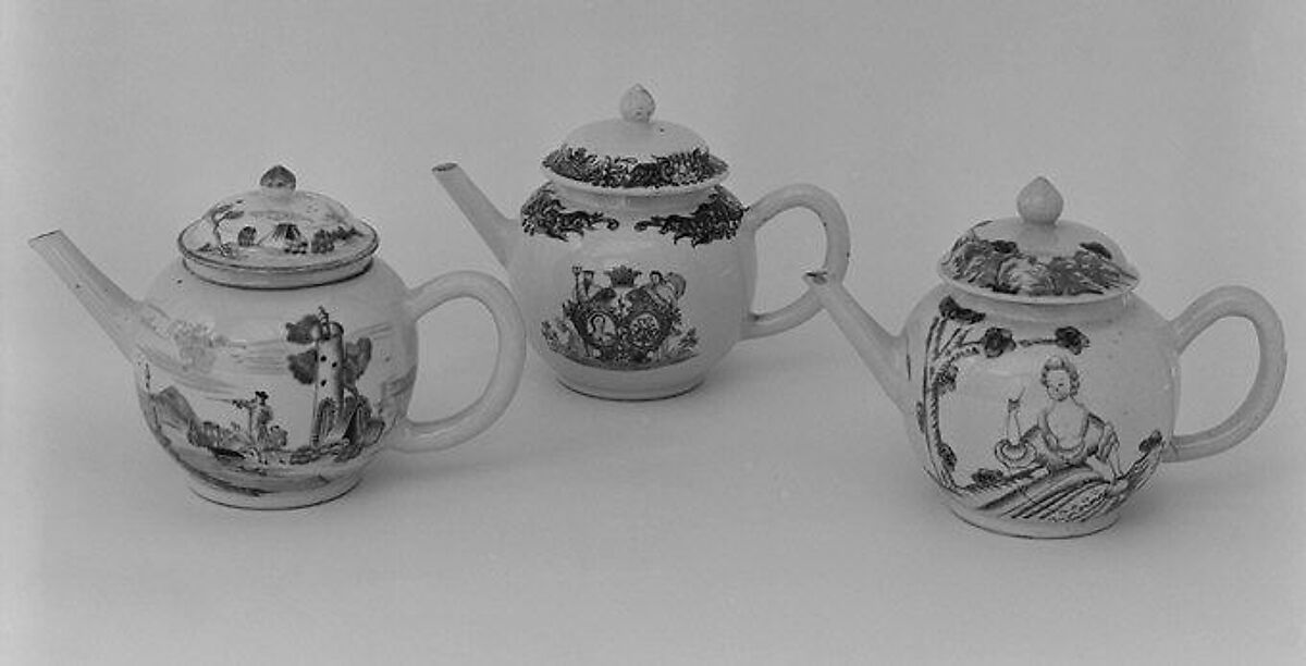 Teapot (part of a set), Hard-paste porcelain, Chinese, for Danish market