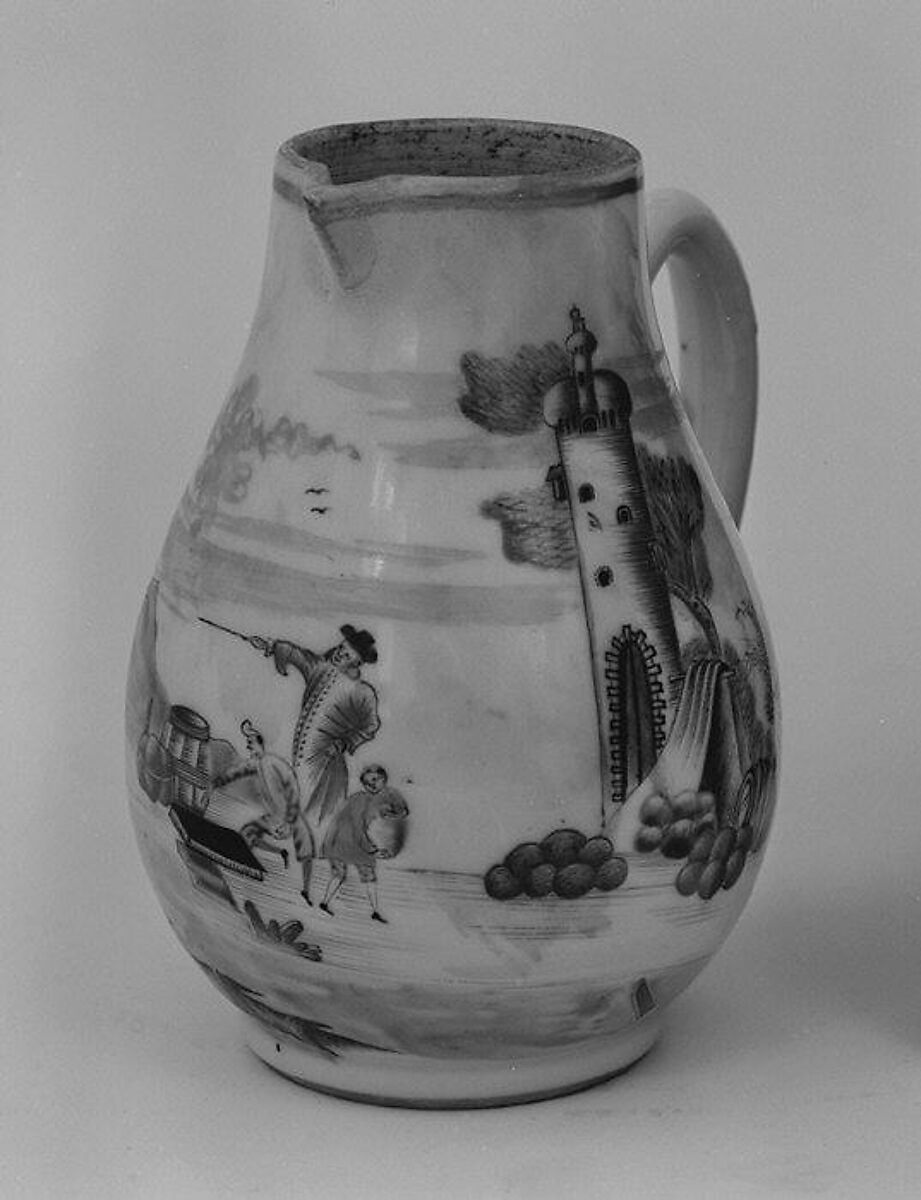 Hot milk jug (part of a service), Hard-paste porcelain, Chinese, for European market 