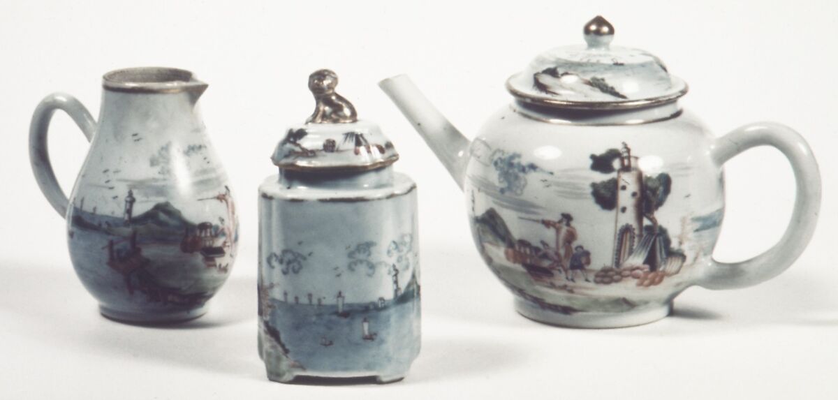 Tea caddy (part of a service), Hard-paste porcelain, Chinese, for European market