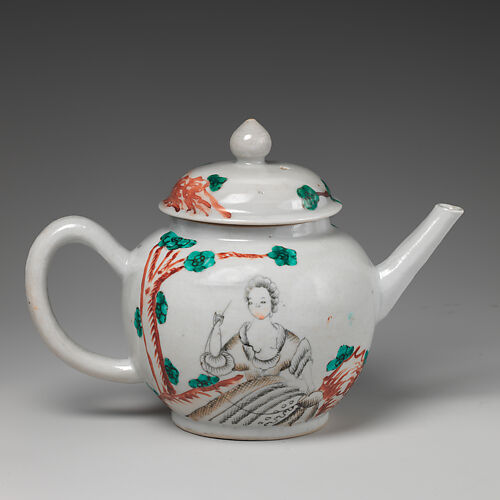 Teapot with portrait of a woman
