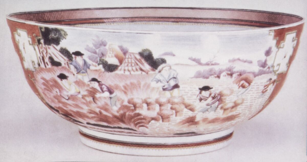 Punch bowl, Hard-paste porcelain, Chinese, for British or Continental European market 