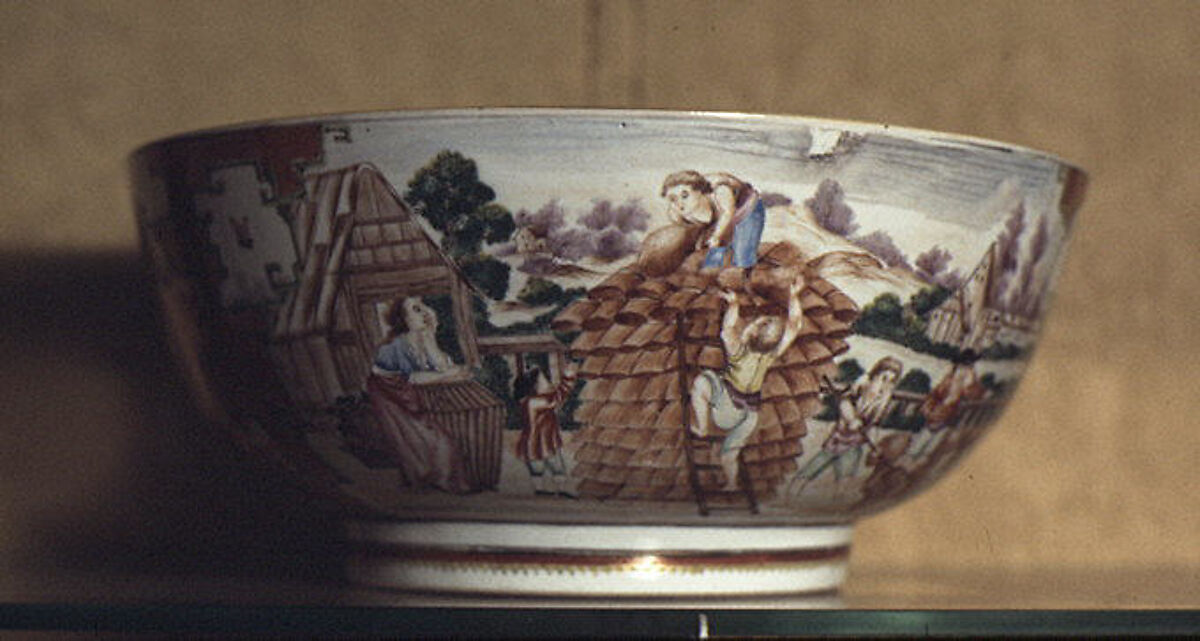 Punch bowl, Hard-paste porcelain, Chinese, for British or Continental European market