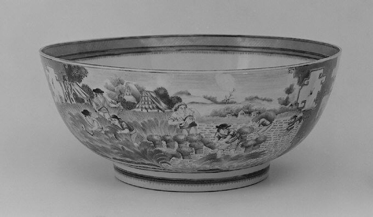 Punch bowl, Hard-paste porcelain, Chinese, for British or Continental European market