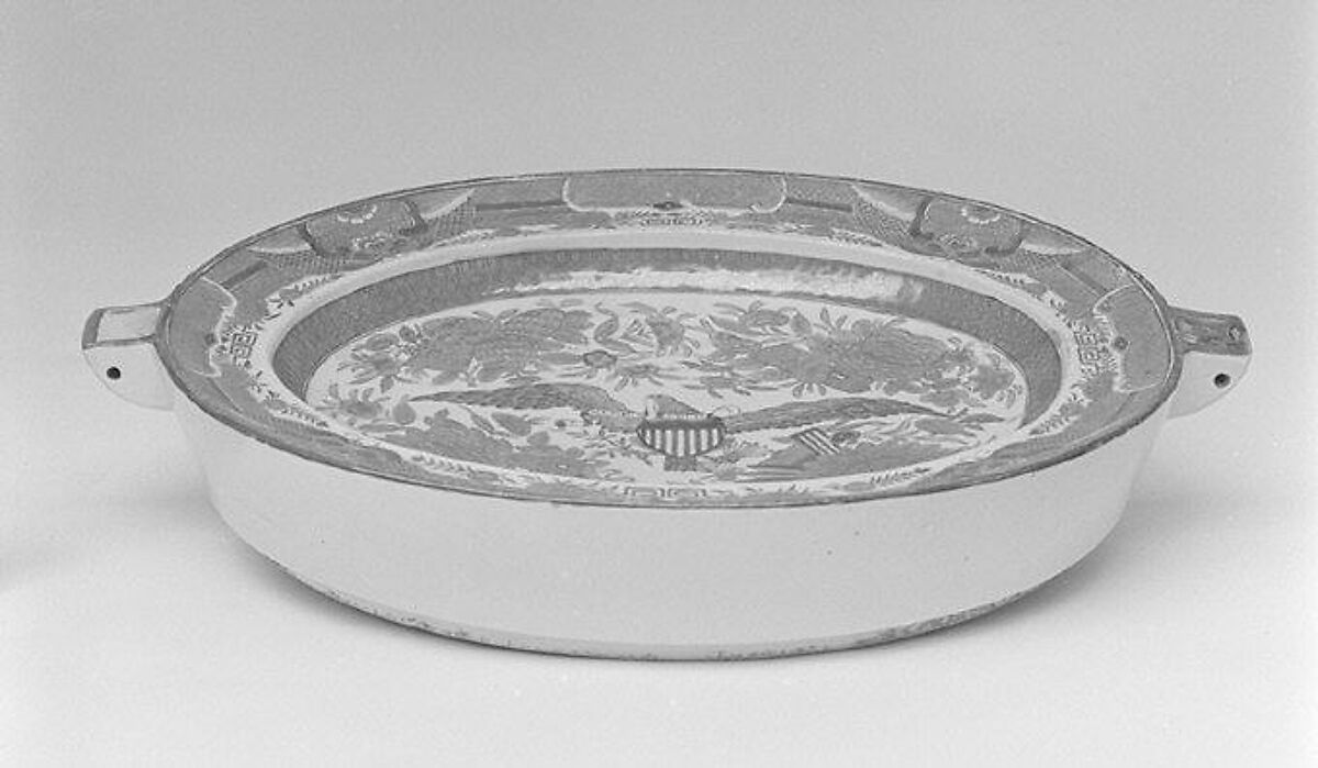 Hot water platter, Hard-paste porcelain, Chinese, for American market