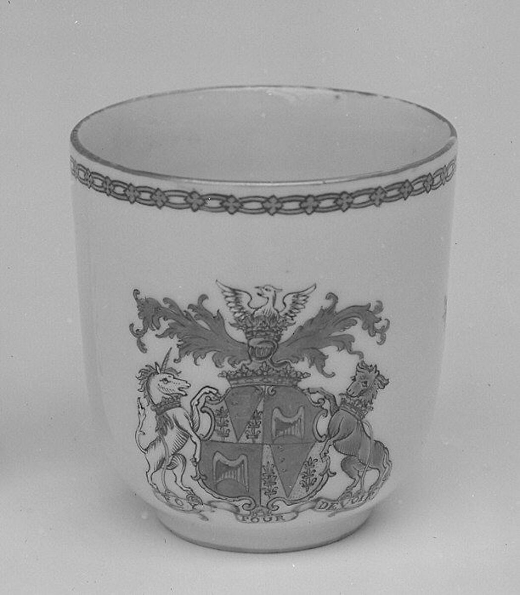 Cup (part of a service), Hard-paste porcelain, Chinese, for British market 