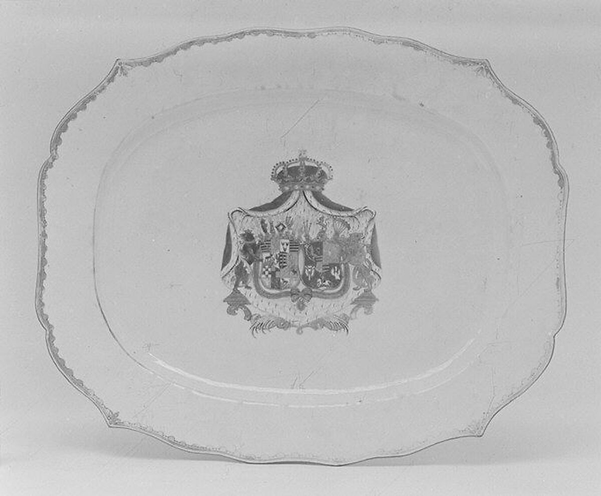 Platter (part of a service), Hard-paste porcelain, Chinese, for German market 