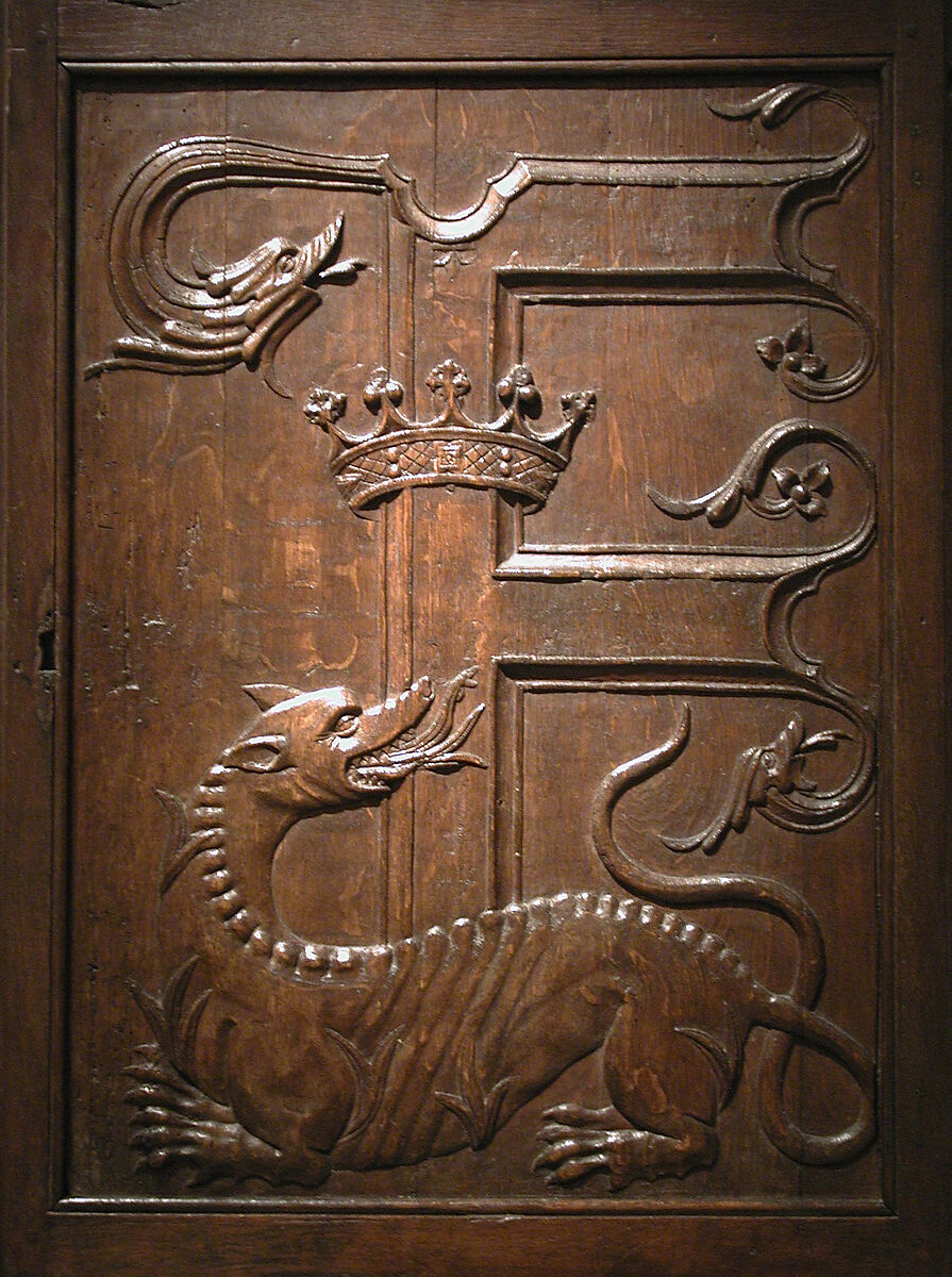 Panel, Carved oak, French 