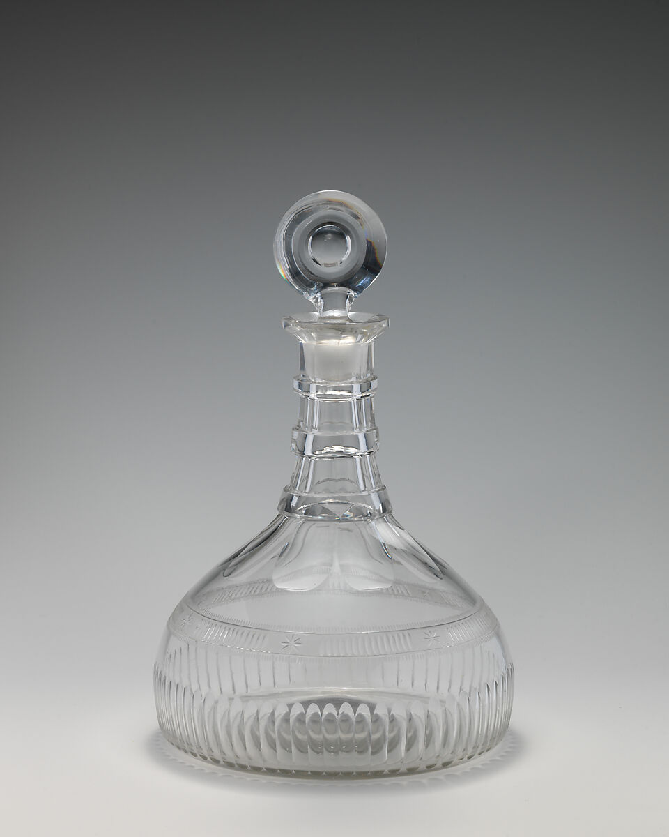 Ship decanter (one of a pair), Lead glass, British or Irish 