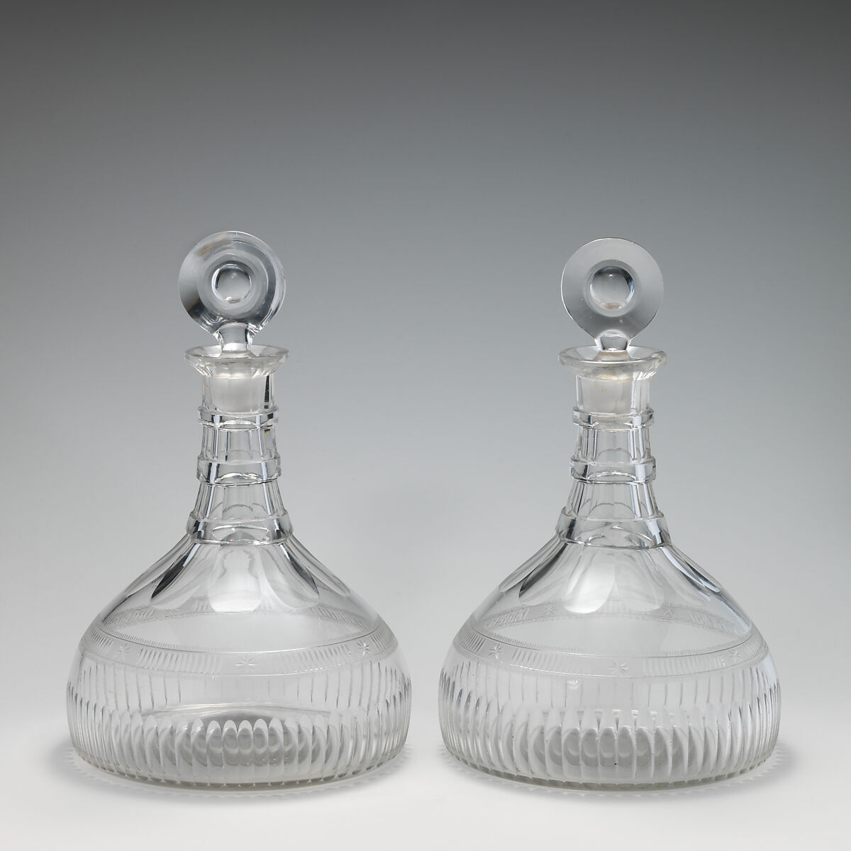 Ship decanter (one of a pair), Lead glass, British or Irish