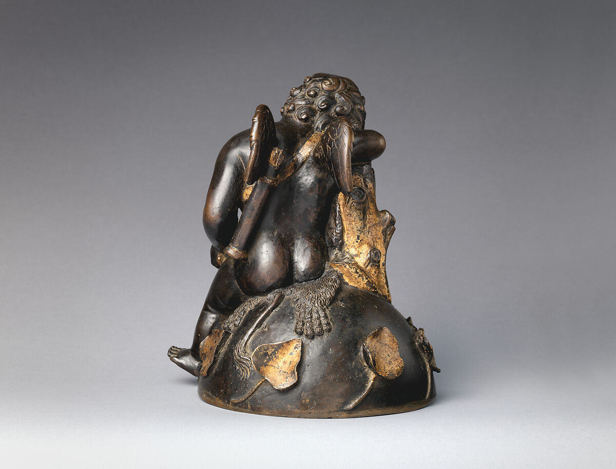 Sleeping Cupid, Bronze, partially oil-gilt, Italian, Venice