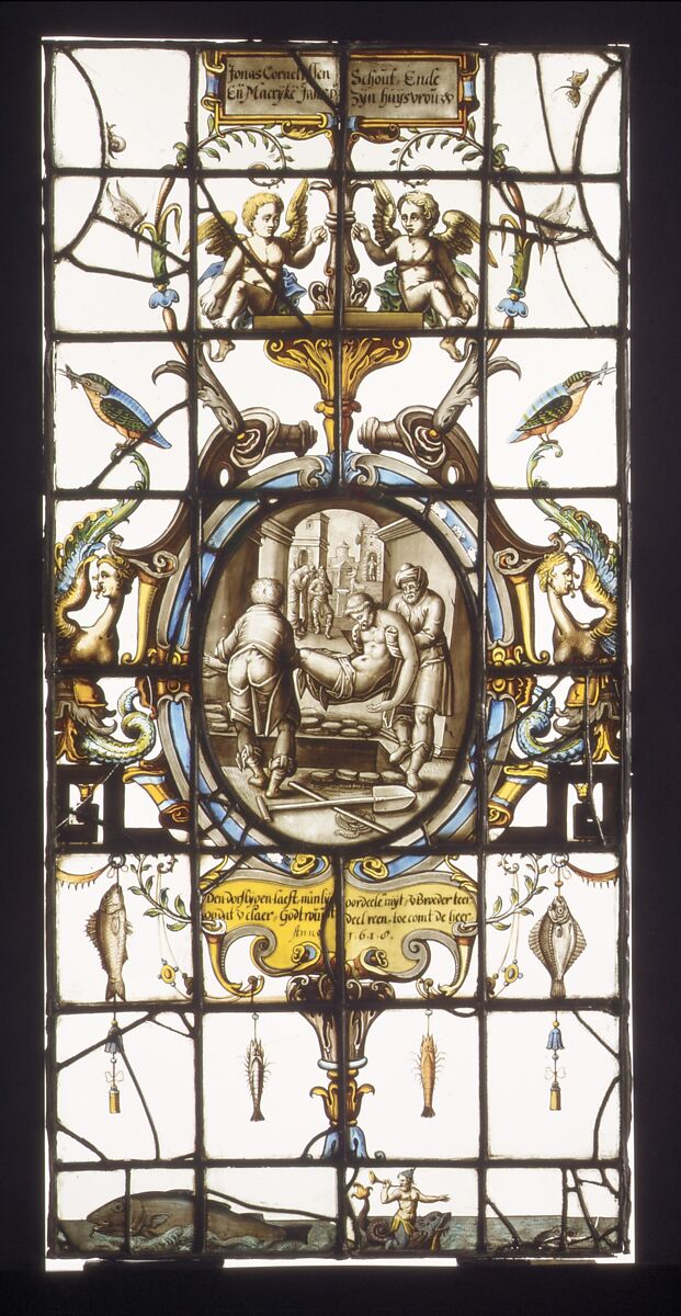 Burying the Dead, Stained glass, Dutch 