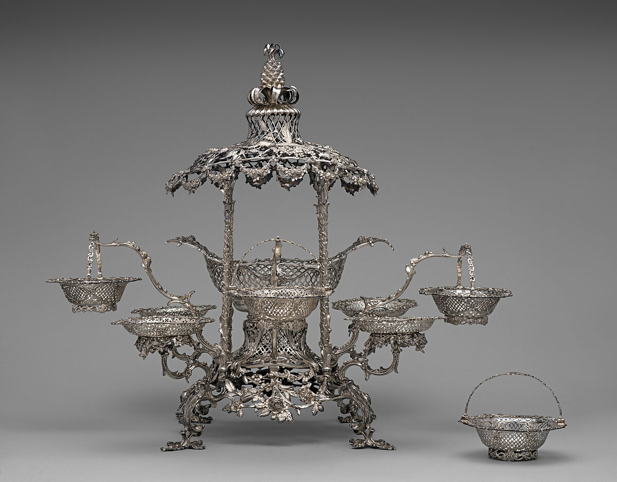 Epergne, Thomas Heming (active 1745–73), Silver, British, London