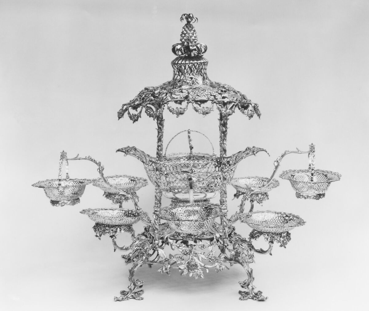 Epergne, Thomas Heming (active 1745–73), Silver, British, London