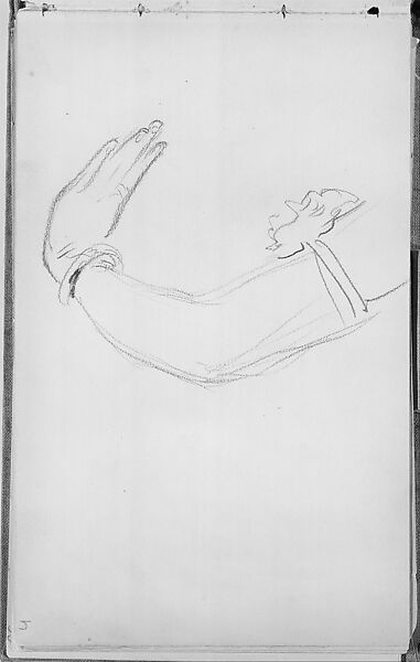 Arm of a Javanese Dancer (from Sketchbook of Javanese Dancers), John Singer Sargent (American, Florence 1856–1925 London), Graphite on off-white wove paper, American 