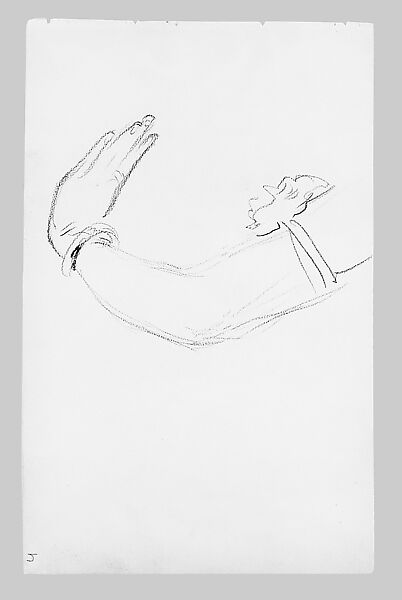 Arm of a Javanese Dancer (from Sketchbook of Javanese Dancers), John Singer Sargent (American, Florence 1856–1925 London), Graphite on off-white wove paper, American