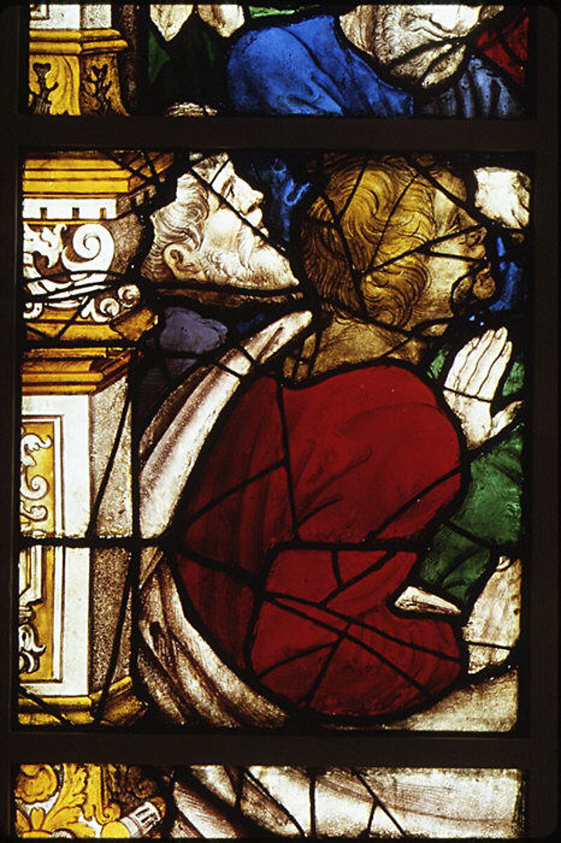 The Disciples in the Upper Room (?), Probably after a design by Pieter Coecke van Aelst (Netherlandish, Aelst 1502–1550 Brussels), Stained glass, Flemish, Antwerp