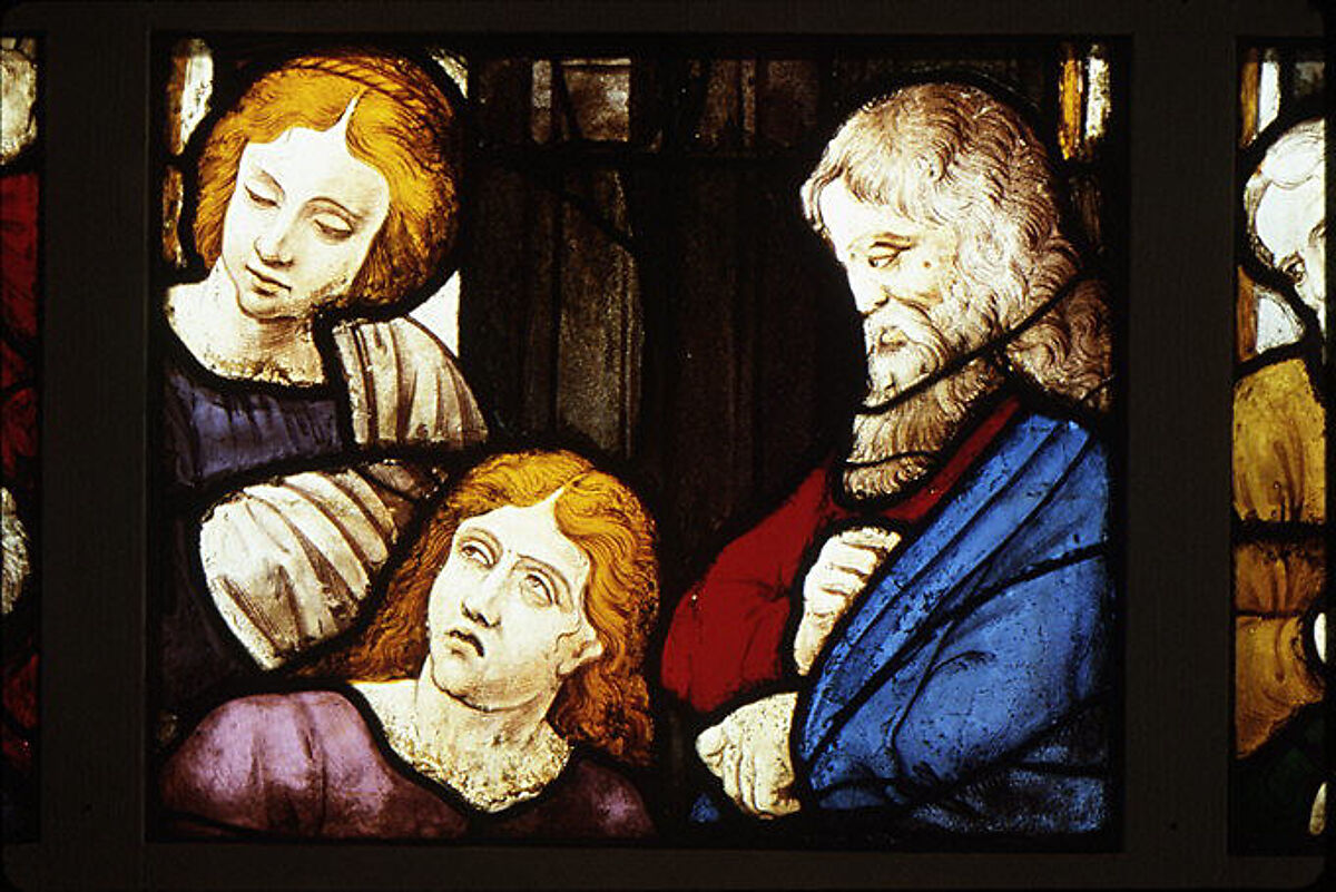 The Disciples in the Upper Room (?), Probably after a design by Pieter Coecke van Aelst (Netherlandish, Aelst 1502–1550 Brussels), Stained glass, Flemish, Antwerp