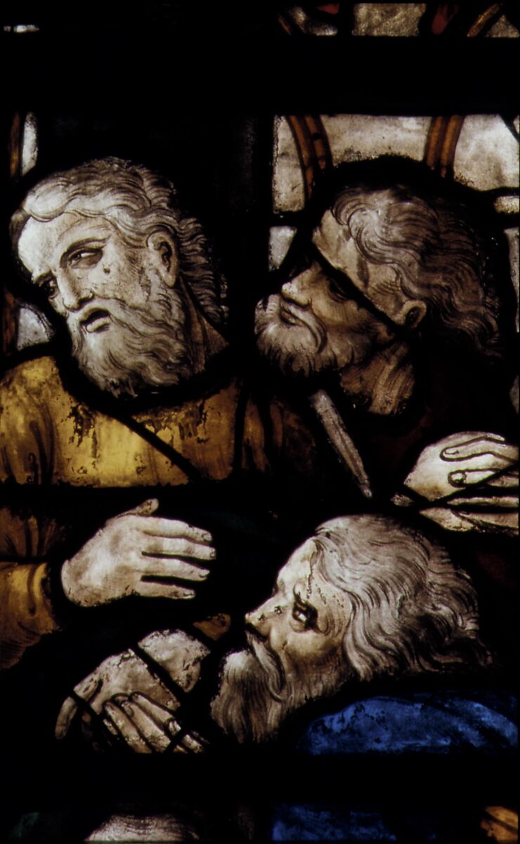 The Disciples in the Upper Room (?), Probably after a design by Pieter Coecke van Aelst (Netherlandish, Aelst 1502–1550 Brussels), Stained glass, Flemish, Antwerp