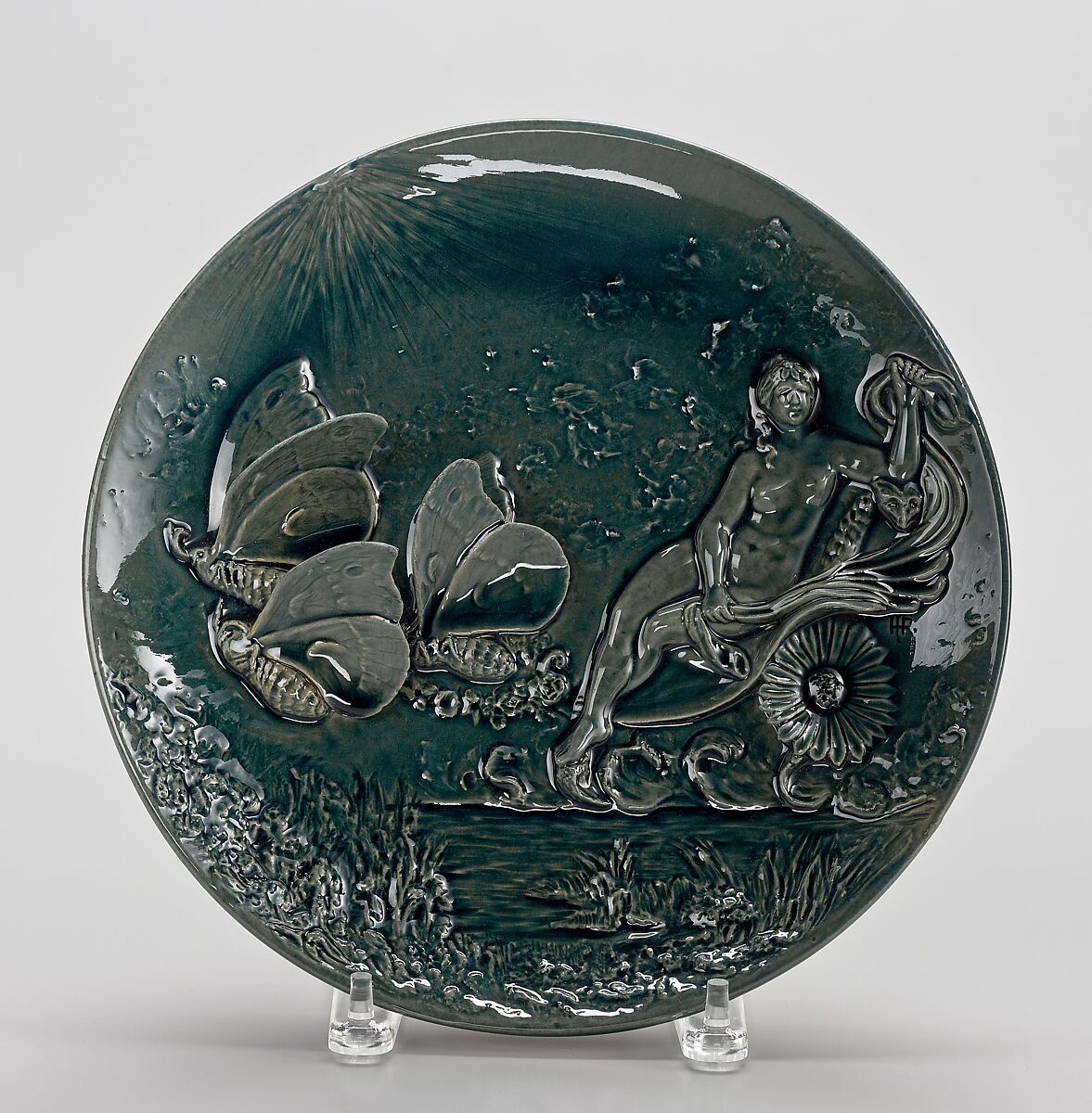 Plaque, Chelsea Keramic Art Works (1872–1889), Earthenware, American 