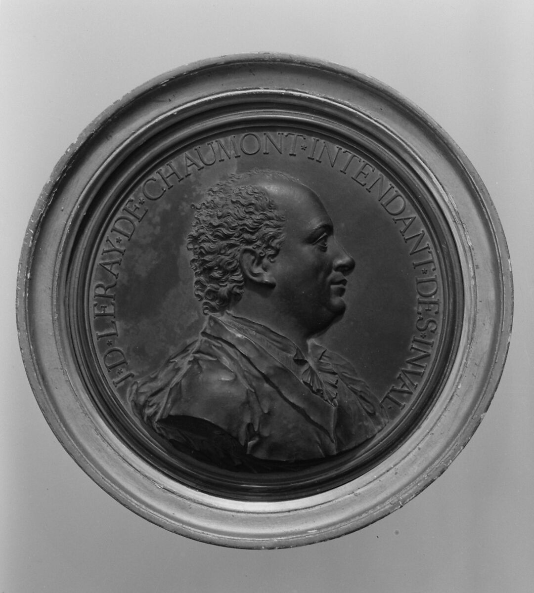 Jacques-Donatien Leray de Chaumont, Intendant des Invalides, Jean-Baptiste Nini (Italian, Urbino 1717–1786 Chaumont-sur-Loire), Composition, blackish gray; gilt wood frame, French, Chaumont-sur-Loire 