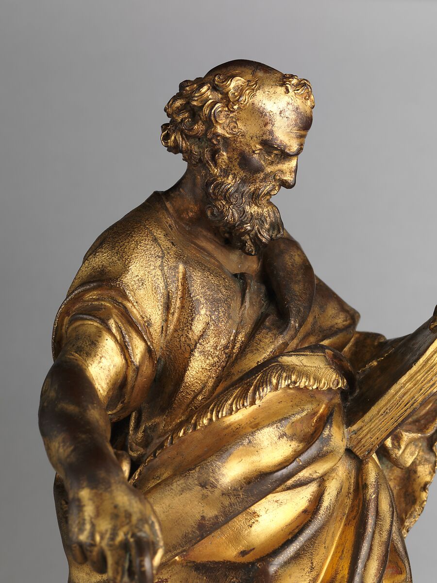 Saint Peter, Cosimo Fanzago (Italian, born Lombard, active chiefly in Naples, 1591–1678), Bronze, fire-gilt, on a later base, Italian, Naples